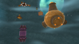 A screenshot of Spin-Dig Galaxy during the "Digga-Leg's Planet" mission from Super Mario Galaxy 2.