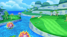Hole 7 of Sparkling Waters in Mario Golf: World Tour