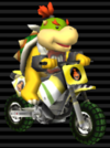 Bowser Jr. in the Standard Bike M from Mario Kart Wii