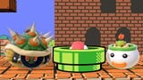 Bowser, Mario, and Bowser Jr. on the Mushroom Kingdom stage