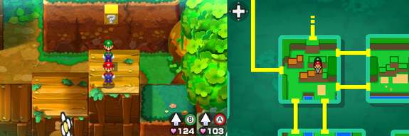 Seventeenth block in Dimble Wood of Mario & Luigi: Bowser's Inside Story + Bowser Jr.'s Journey.