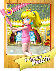 Level 1 Princess Peach card from the Mario Super Sluggers card game