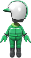 The Green Mii Racing Suit from Mario Kart Tour