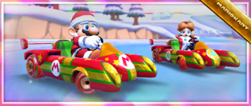 The Holiday Speeder Pack from the 2022 Holiday Tour in Mario Kart Tour