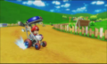 Baby Mario drifting on Moo Moo Meadows