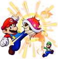 Mario using the Red Shell Bros. Attack