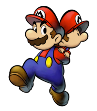 Mario carrying Baby Mario