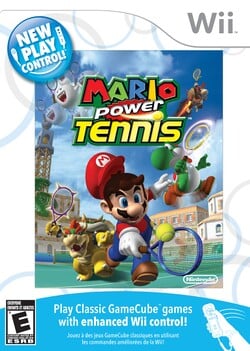 American box art of New Play Control! Mario Power Tennis