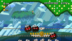 Screenshot of Spine Coaster Connections in New Super Luigi U.