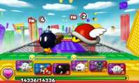 Screenshot of World 6-9, from Puzzle & Dragons: Super Mario Bros. Edition.