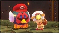 Screenshot of a captured Pokio with Captain Toad from Super Mario Odyssey.