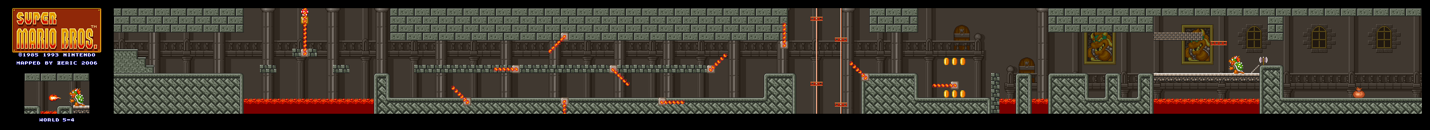 Map of World 5-4 (Super Mario All-Stars version)