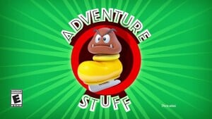 Thumbnail of an "Adventure Stuff" video uploaded to the Play Nintendo official channel on YouTube. The video shows Mario, the Propeller Box, and Skating Goombas in Super Mario 3D World + Bowser's Fury.