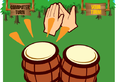 Gameplay of player tapping the left drum