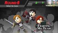 The Fighting Mii Team in Classic mode in Super Smash Bros. for Wii U