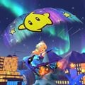 Rosalina (Aurora) gliding in the Comet Tail with the Luma Parafoil