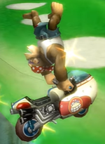 Funky Kong performing a Trick in Mario Kart Wii