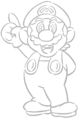 Line drawing of Mario