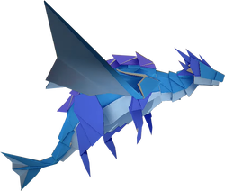 An origami Water Vellumental from Paper Mario: The Origami King.