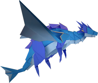 An origami Water Vellumental from Paper Mario: The Origami King.