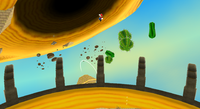 Mario's superjump in the Dusty Dune Galaxy due to a glitch