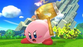 Kirby's Hammer Flip in Super Smash Bros. for Wii U.