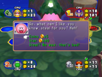 Mid-turn event: meeting Pink Boo in Towering Treetop from Mario Party 6