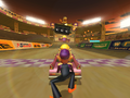 A time trial run at the stadium as seen in Mario Kart: Double Dash!!.