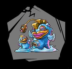Loading screen artwork of Eelevator and some of her children