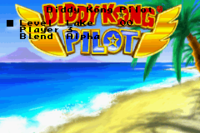 The debug menu upon starting up Diddy Kong Pilot 2001