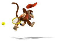 Artwork of Diddy Kong from Mario Power Tennis.