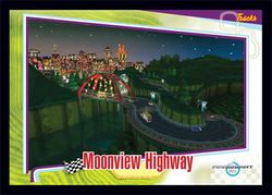 The Moonview Highway card from the Mario Kart Wii trading cards