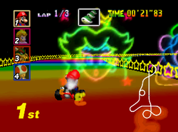 N64 Rainbow Road in Mario Kart 64