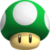 A 1-Up Mushroom in New Super Mario Bros. Wii.