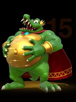 Screenshot of the Nintendo Today! animation for the fifteenth day, showing King K. Rool.