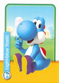 Light-blue Yoshi card from the Super Mario Trading Card Collection