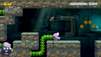 An underground Super Mario 3D World course with Piranha Creepers