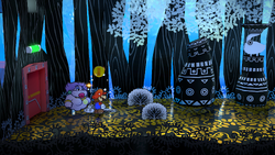 Mario getting a Coin from a bush in The Great Tree of Paper Mario: The Thousand-Year Door for Nintendo Switch.
