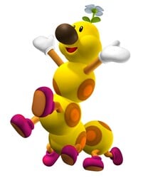 Artwork of Wiggler for his appearance in Mario Super Sluggers (reused in Mario Kart 7 and Mario Kart Tour)
