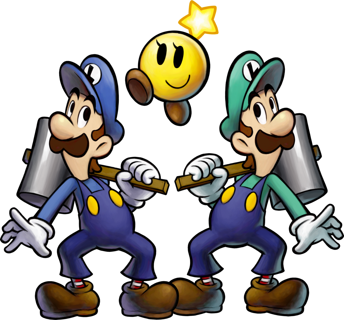 File:Blue luigi & luigi.png - Super Mario Wiki, the Mario encyclopedia