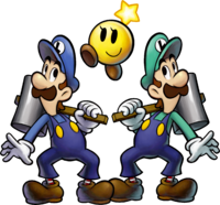 Artwork of Luigi and Blue Luigi for & Luigi.