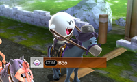 Boo riding on a horse in Pro difficulty from Mario Sports Superstars