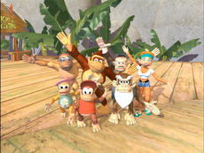 The Kong family in the "To the Moon Baboon" episode of the Donkey Kong Country television series.