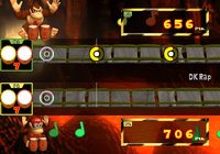The multiplayer "Battle" mode of Donkey Konga