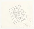Sketch of Donkey Kong Jr. holding a photo of his father
