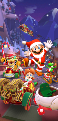 The Holiday Tour begins in the Mario Kart Tour game