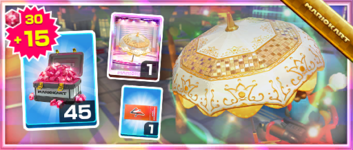 The Glittering Parasol Pack from the Ocean Tour in Mario Kart Tour