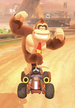 Donkey Kong performing a trick.