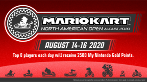 Banner for the Mario Kart North American Open August 2020