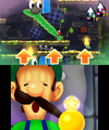 Starlow in the Real World pulling Luigi's moustache and causing a Luiginary Work in the Dream World to react.